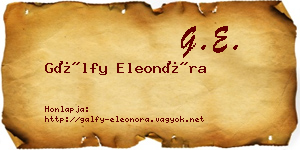 Gálfy Eleonóra névjegykártya
